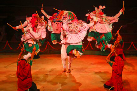 Jhijhiya folk dance performance in Mithila